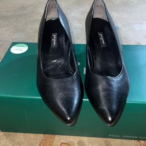 Paul Green Black Leather Heel